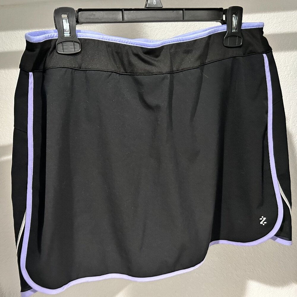 Black Izod Skort with purple piping, Size M